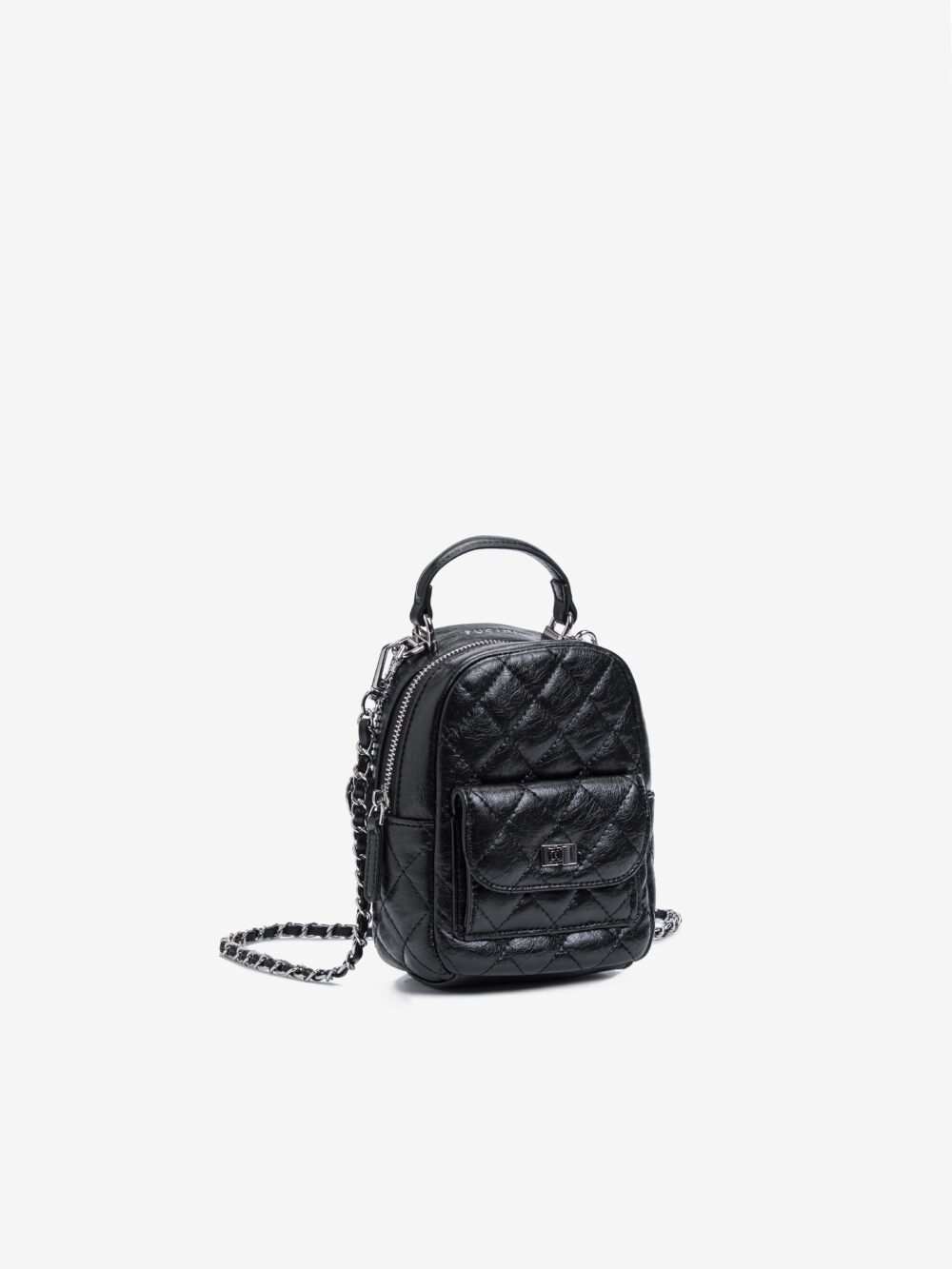 Túi đeo chéo dáng Backpack Mini, da chần bông